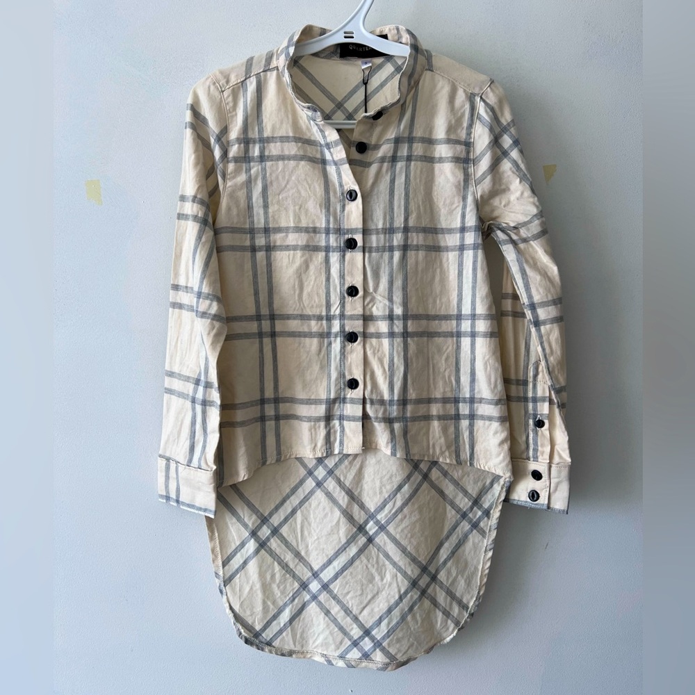 NWT Quarterly kids shirt blouse tunic plaid checkered